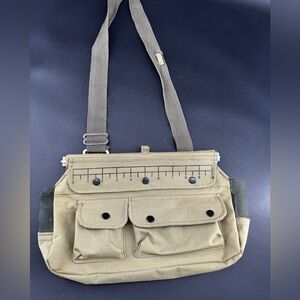Vintage Canvas Fishing / Field Utility Bag | Army Green | Made in Korea | Purse